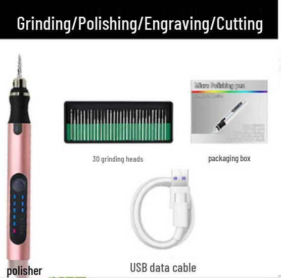 Rose Gold Mini Handheld Electric Engraving, Cutting, and Drilling Machine for Jade and Woodworking