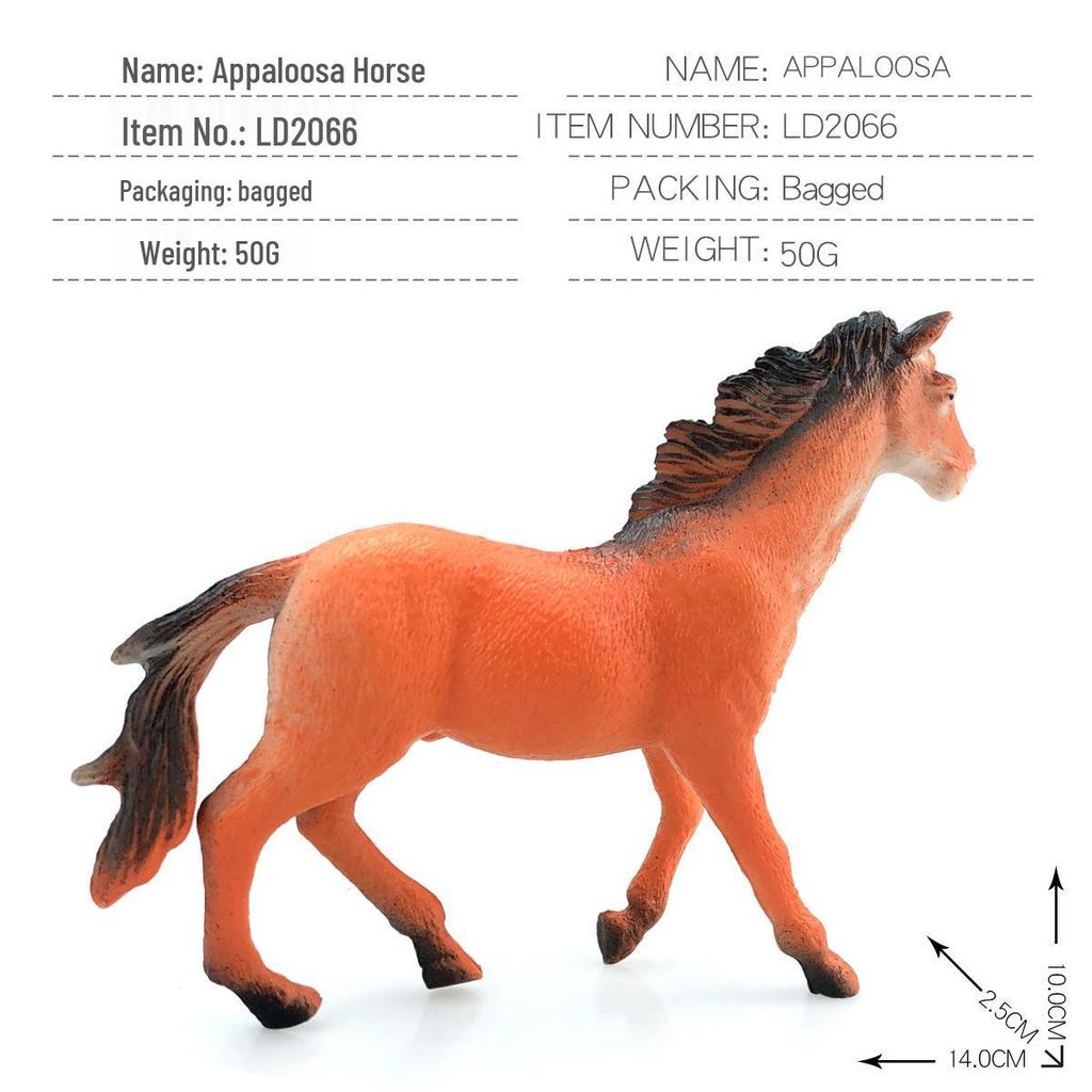 Black Stallion Foal Simulation Animal Model - Wild Horse Cognitive Toy Ornament for Children