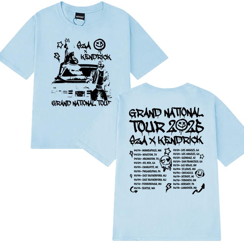Nové Kendrick Lamar SZA Grand National Tour 2025 Tričko Pánské Dámské vintage Hip Hop streetwear Unisex Bavlna krátký rukáv trička