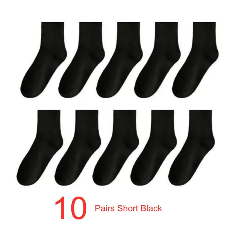 10 Paires Chaussettes Coton Bio Haute Qualité Blanc Noir Business Décontracté Printemps Hiver Chaussettes Femmes Tube Long/Court