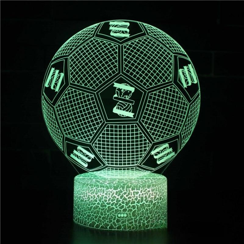 Five Major Leagues Football Club Team Standard 3D Night Light LED Colorful Touch Remote Control Night Light