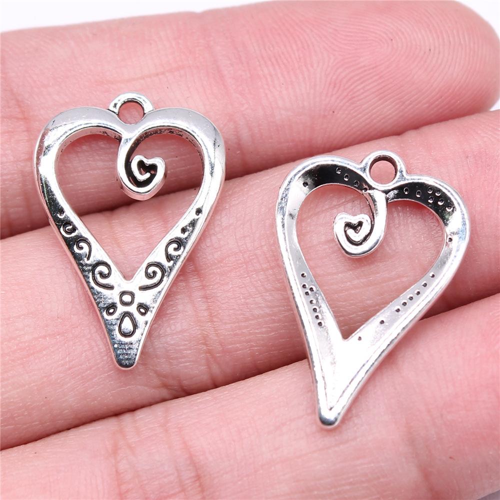 10pcs Hollow Hearts Connector For Jewelry Making Hollow Hearts Charms DIY Handmade Tibetan Finding Jewelry