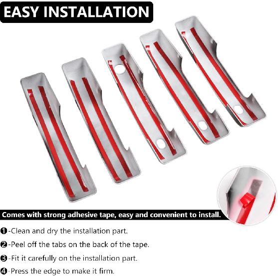 Door Handle Scratch Protector Rear Tailgate Door Handle Cover Trim Compatible with 2021 2022 2023 2024 2025 Ford Bronco Exterior Accessories