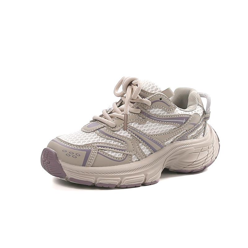 Girls' sports shoes Boys' mesh breathable dad shoes 2025 autumn new children's net shoes medium and older children's running shoes