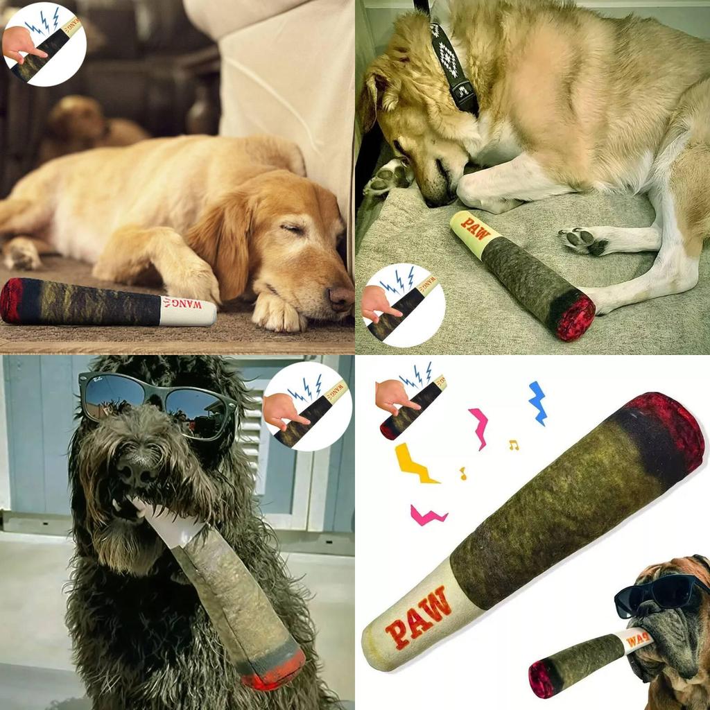 Jouet pour chien réaliste en forme de cigare vert Fabriqué en peluche de qualité supérieure Pour des animaux heureux