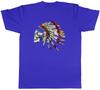 T-shirt Unisex con Testa di Teschio Nativo Piuma Indiana Tribù Retro Unisex Tee Regalo
