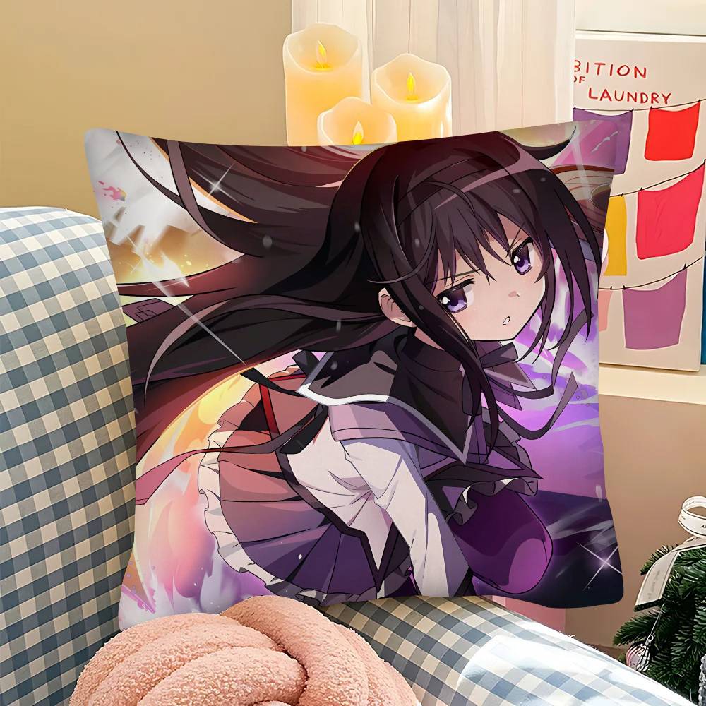 1pc Akemi Homura Pillow Case Fashion Square Pillowcase Bedroom Sofa Room Ins Decoration Leisure