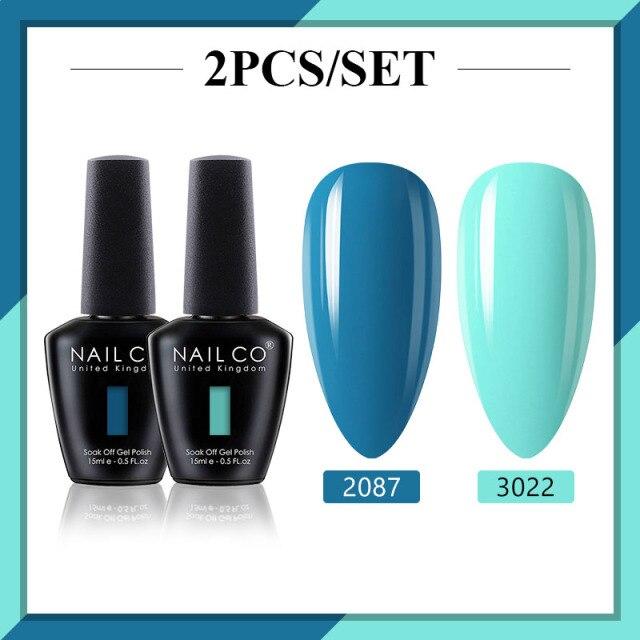 NAILCO 2 цвета, 15 мл, набор гель-лаков для ногтей Vernis, полуперманентный УФ-светодиодный гель для дизайна ногтей, принадлежности для профессионалов, отмачиваемый верхний слой