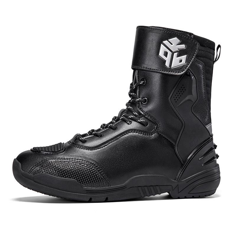 Comfortable, Wear-Resistant Motorcycle Riding Boots with Track-Level Protection