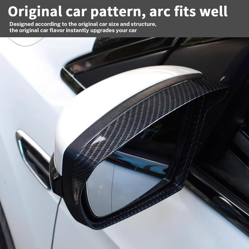 Car Side Mirror Rain Visor Eyebrow for Ford Escape Kuga 2013-2019 Rainproof Waterproof Auto Rearview Mirror Cover Accessories ABS Carbon Fiber 2Pcs