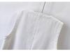 Women's Simple Casual White Denim Sleeveless Vest Jacket for Spring/Summer