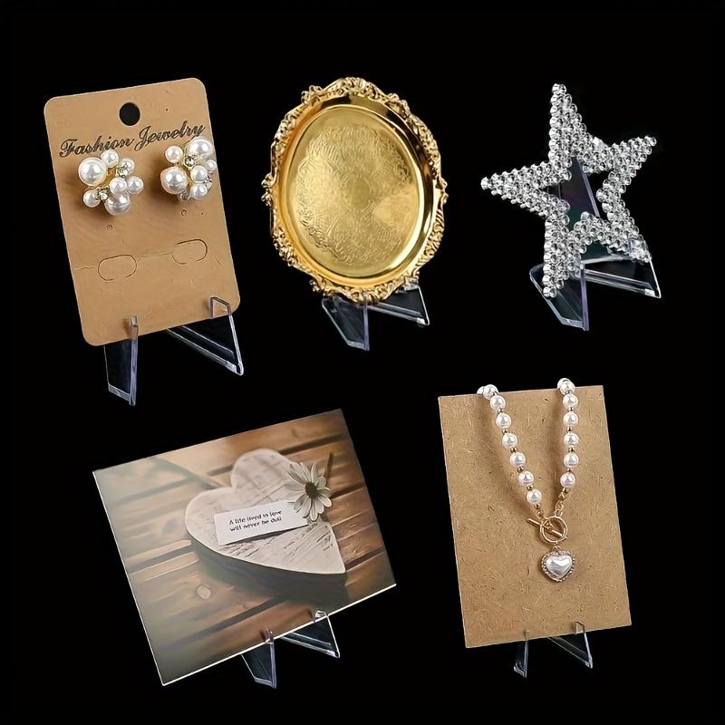 30PCS Clear Acrylic Coin Display Stand Triangular Idol Card Picture Holder Mini Easel Rack Medal Photo Display Stand Organizer