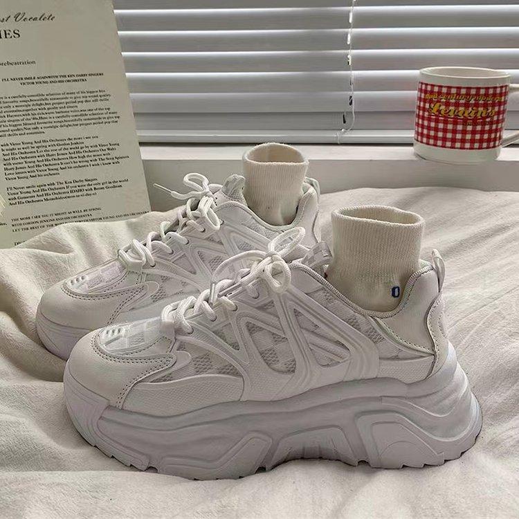 Dad Shoes Women's  Winter New Rubber Muffin Soft Bottom Women's Shoes Sweet Cool Wind Show Feet Small Casual Sneaker Women