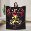 Deadpool and Wolverine Blanket Superhero Comedy Dogpool Plush Awesome Warm Throw Blanket for Bedspread Decoration