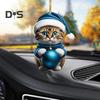 Christmas Cat Ornament Xmas Tree Decor Hanging Backpack Keychain Acrylic Holiday Accessory for Car Rearview Mirror Window Bag Key