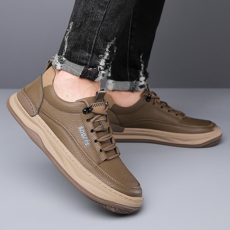 Fashion Fashion New Men's Genuine Leather Casual Shoes High-quality Sports Shoes Minimalist Men's Oxford Shoes Thick Soles Free Delivery