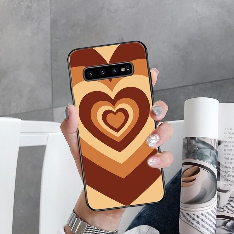 

Чехол для телефона для Samsung Galaxy S22 S20 Ultra S20 S22 Plus S21 S10 S9 S8 Plus S10E S20 FE Коричневое Сердце Круг Чехол для телефона S22Ultra 5G