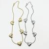 Stylish And Simple Multi-Love Necklace Gold And Silver Light Luxury Collarbone Chain Women'S Jewelry