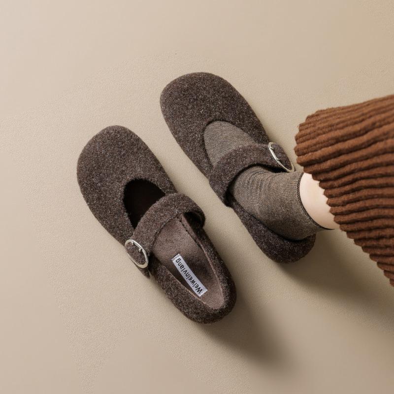 Anti-slip Fleece Warm Single Shoes, Women's Shoes, One-shoulder Shoes