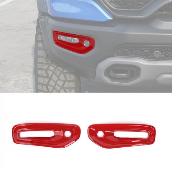 2PCS Red Front Fog Light Lamp Decor Cover Trim for Ram 1500 TRX