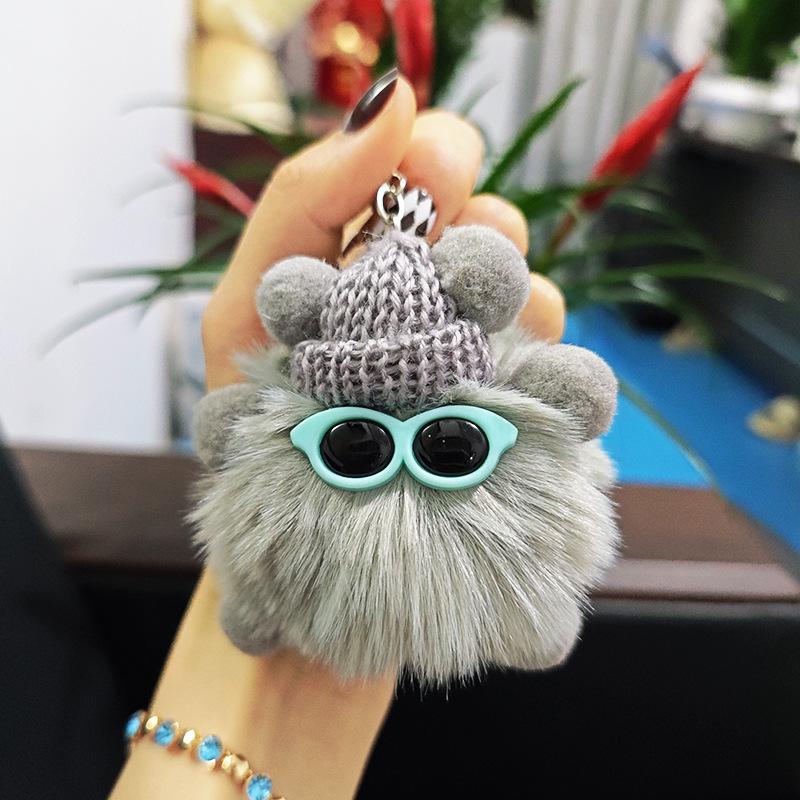 Imitation Plush Briquettes Pendant Car Key Bag Cartoon Plush Doll Pendant Trendy Cool Keychain