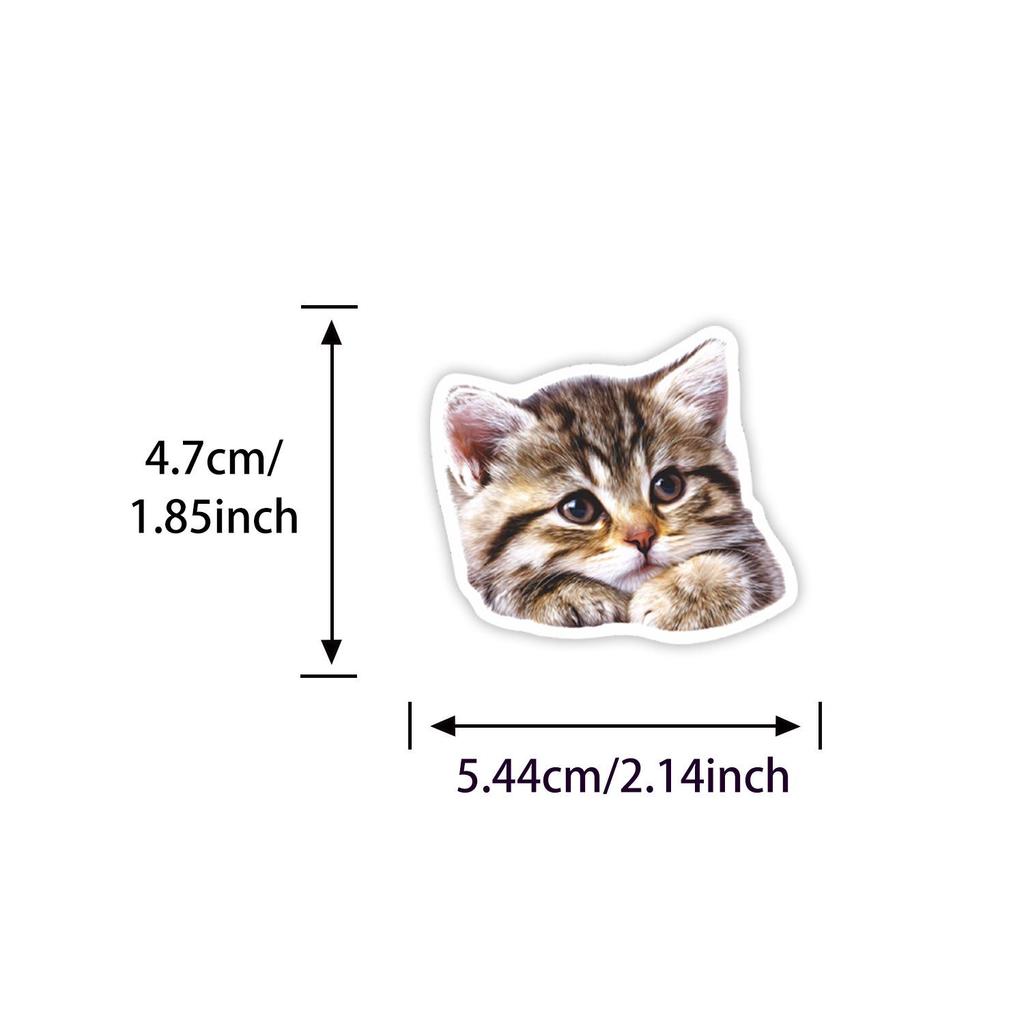 Cute Kitten Stickers - 64 Sheets Decorative DIY Set for Phone Cases & Stationery