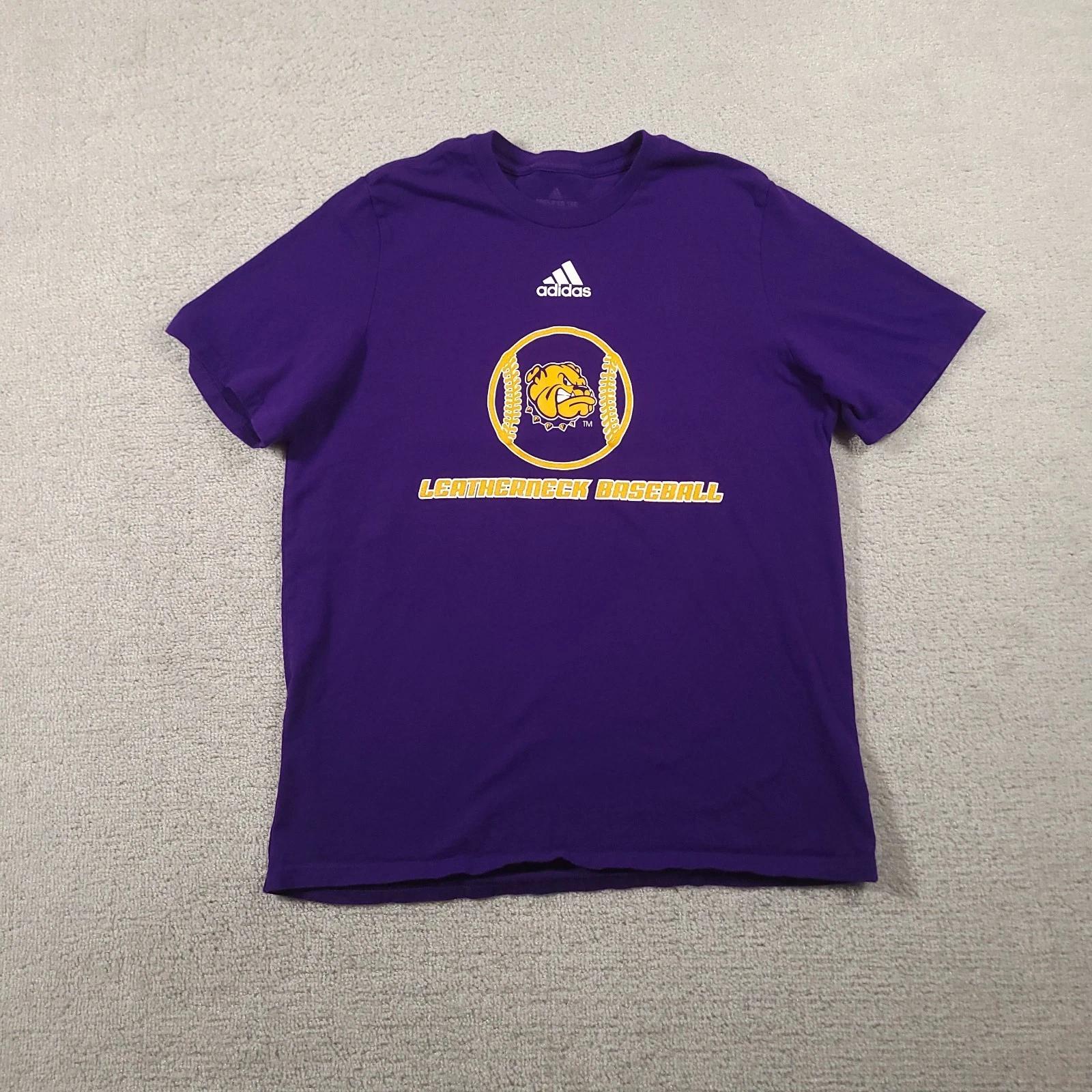 Бейсбольная футболка Western Illinois Leathernecks Adidas Размер L Фиолетовый Логотип 100