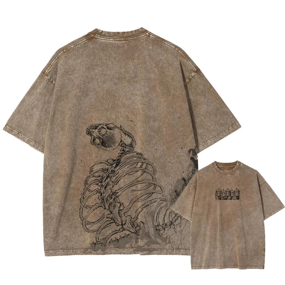 Mens Attack on Titan Anime TShirt Oversized Cotton Tee Streetwear Hip Hop