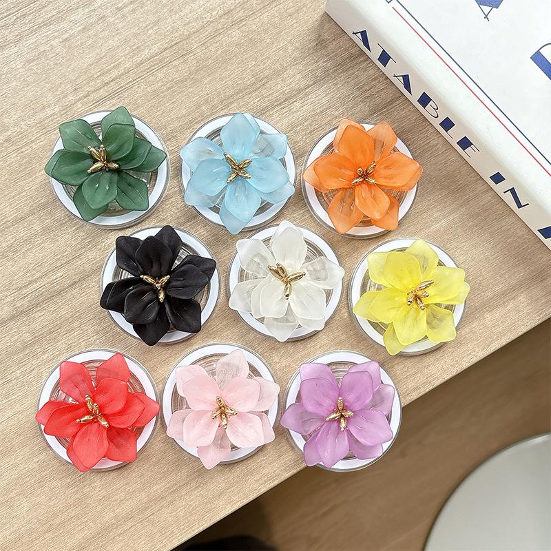 Small I Fresh Flower Fashion Mobile Phone Airbag Holder Solid Color Magnetic Suction Telescopic Internet Celebrity Girl Ring Party Gift