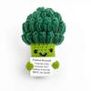 Positive Brokkoli Häkelpuppe, Gestricktes Spielzeug mit Aufmunterungskarte, Lustiges Wohnaccessoire Geschenk für Geburtstage und zum Aufmuntern