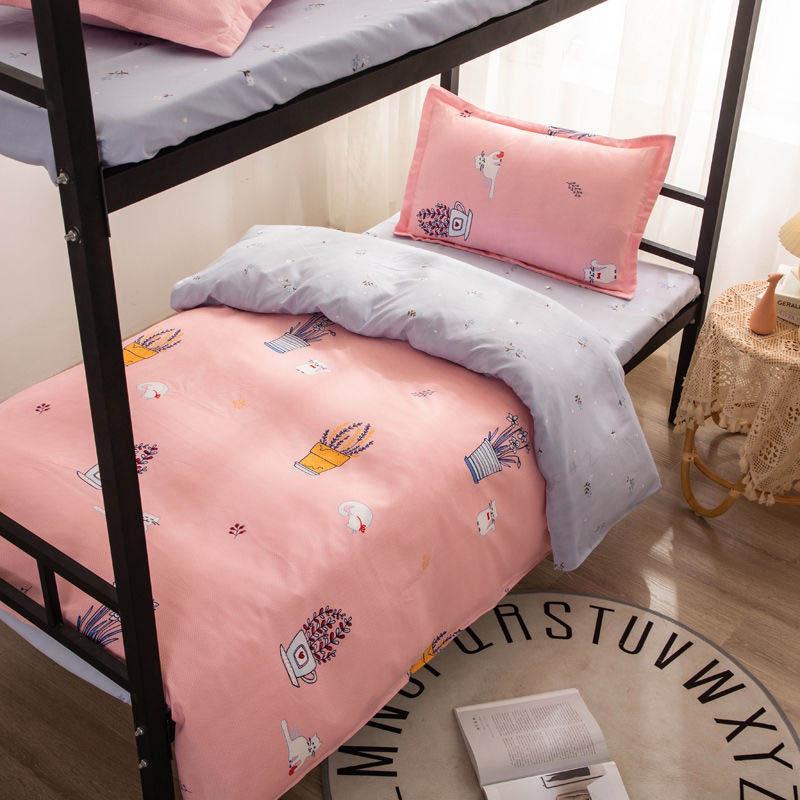 Three-piece Cotton Bed Linen Quilt Cover Pillowcase Bed Sheet Single Bed Set