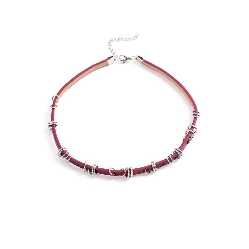 Leopard Print Leather Collar Punk-style Collarbone Chain Neckband Accessory