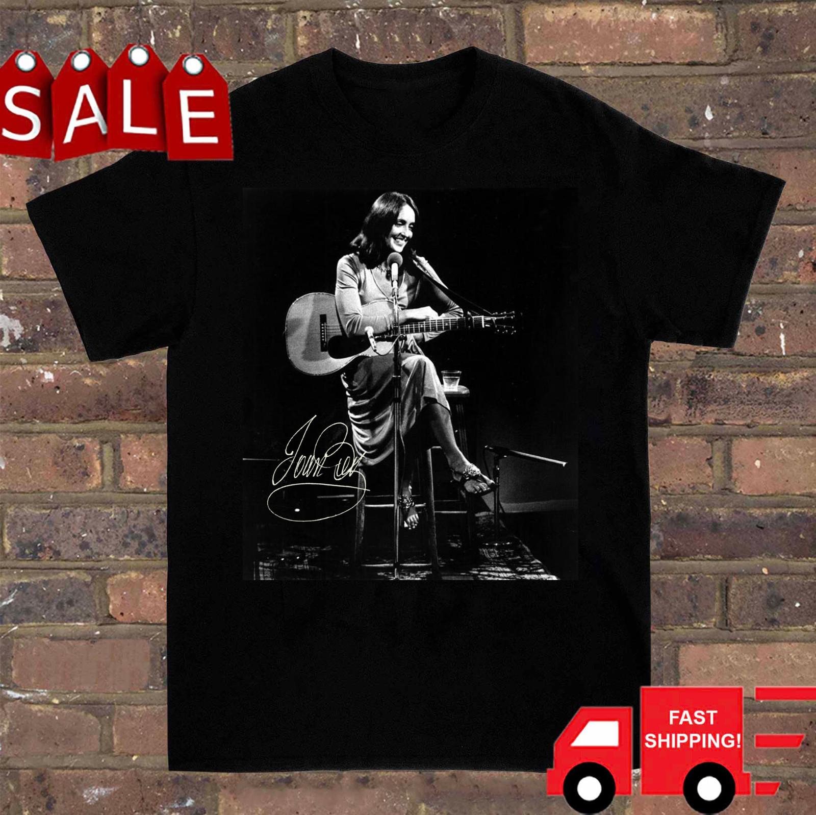 Joan Baez Signature Live Concert Shirt Classic Black Unisex S-5XL 1R222 XXXXL