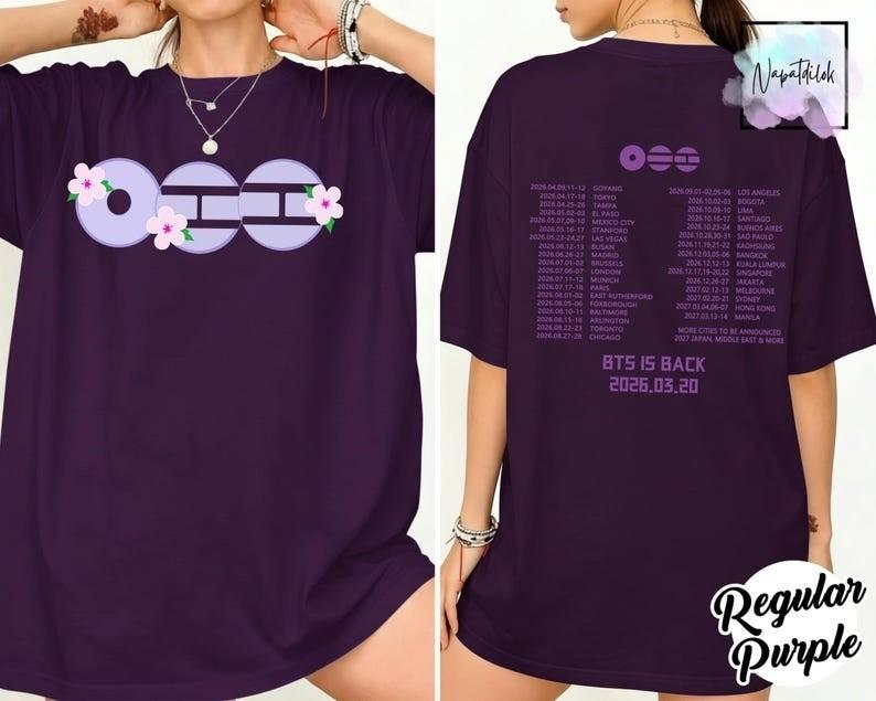 BTS World Tour 2026 Arirang Shirt Kpop Army Concert Outfits Tee Unisex T-Shirt XXXL