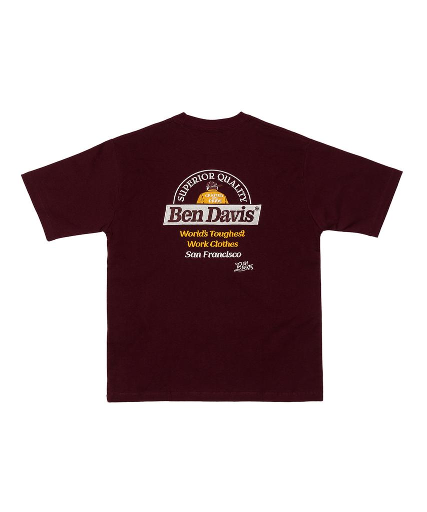 BEN DAVIS White Label Embroidered T-Shirt Wine