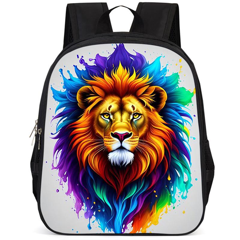 Großes Fassungsvermögen Löwe 15-Zoll Oxford-Stoff Schulrucksack für Kinder Leicht und Ergonomisch