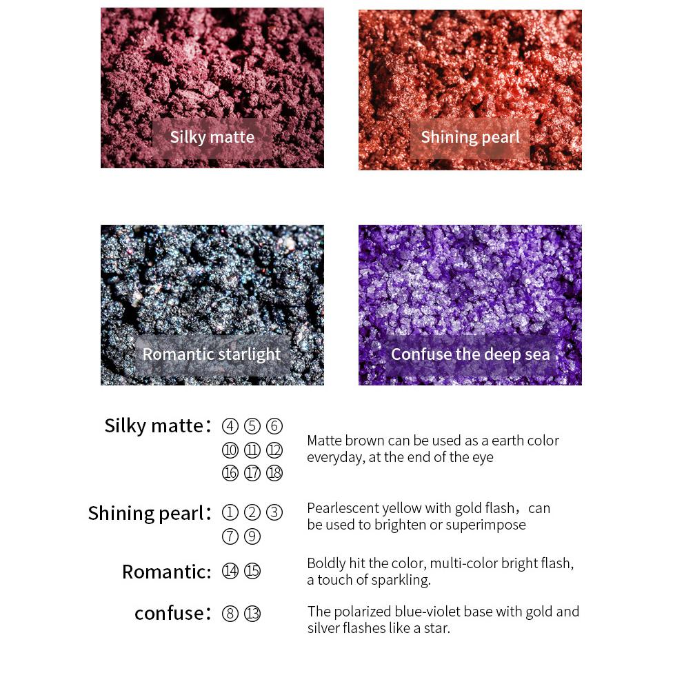 18-Farben-Lidschatten-Palette Glitter Pearl