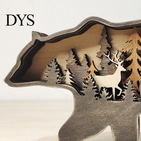 Brown Bear Decor Universal Eco-friendly Compact Table Forest Elk Ornament Crafts for Xmas Figurine