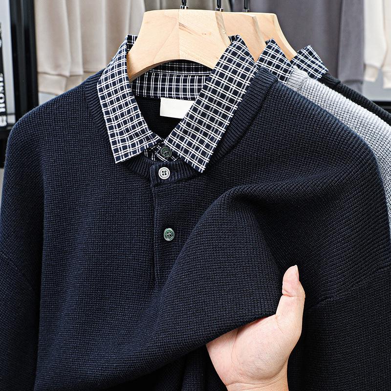 2025 Mom's Stylish Knitted Base Sweater for Middle-Aged Women - Autumn/Winter Two-Piece Look