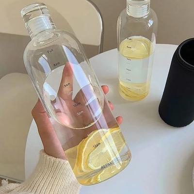 Newest Water Cup Sport Water Bottle With Time Scale Plastic Water Container Leakproof Milk Cup Drinkware Outdoor Water Bottle