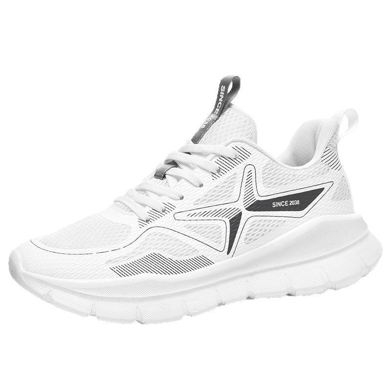New platform racing shoes middle school students high elastic running shoes men and women couples breathable fly woven mesh shoes