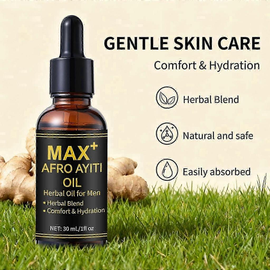 3x Afro Ayiti Oil Natural Herbal Oil For Man Herbal Blend Hydration 30Ml