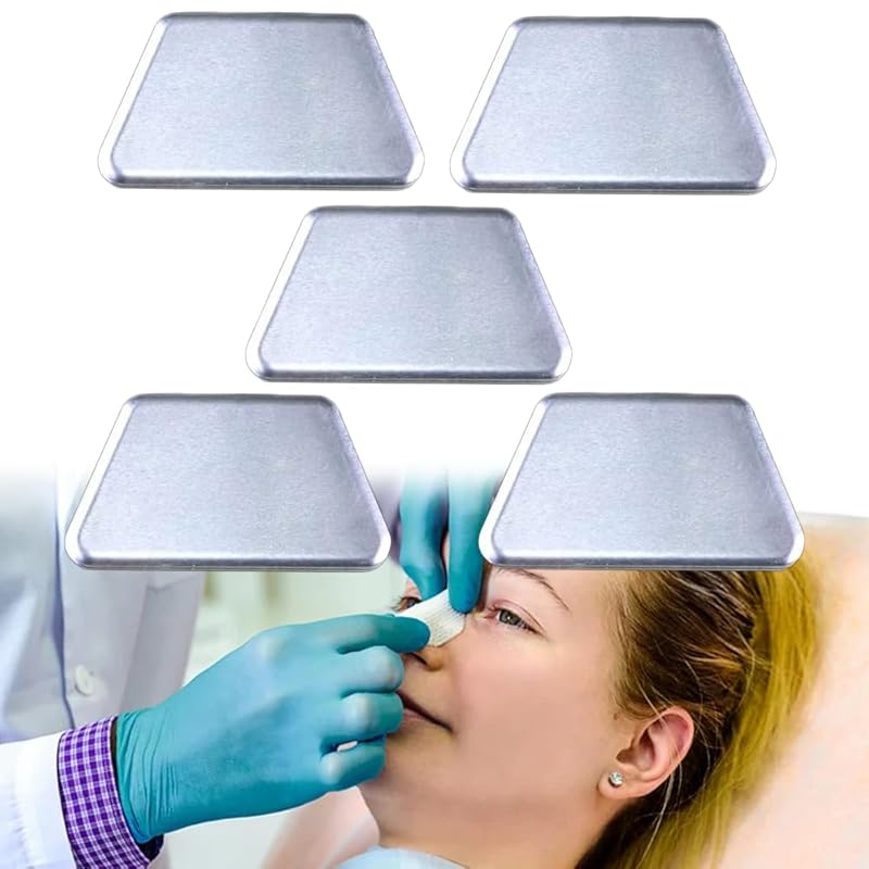 Aluminum Nasal Splints, Nose Brace Fracture Orthopedic Immobilization, Septoplasty Rhinoplasty External Nose Support Protector, 5PCS (M) S