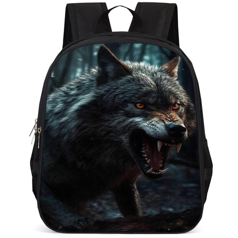 Large Capacity Wolf Animal Backpack For Kids Lightweight And Comfortable Oxford Fabric