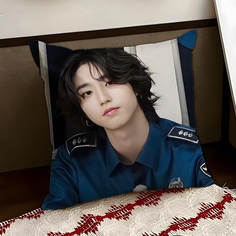 Singer HHan JJisung Boy Cushion Cover Reversible Soft Durable Pillow Cover Home  Car MultiScene Use for Daily Comfort