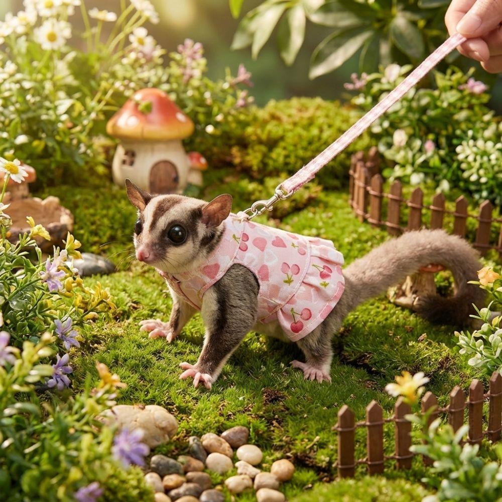 Escape-Proof Ferret Harness Skirt Breathable Hamster Vest Cute Harness Suit Pet Costume