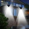 Lampe solaire extérieur 100 LED avec détecteur de mouvement - Noir