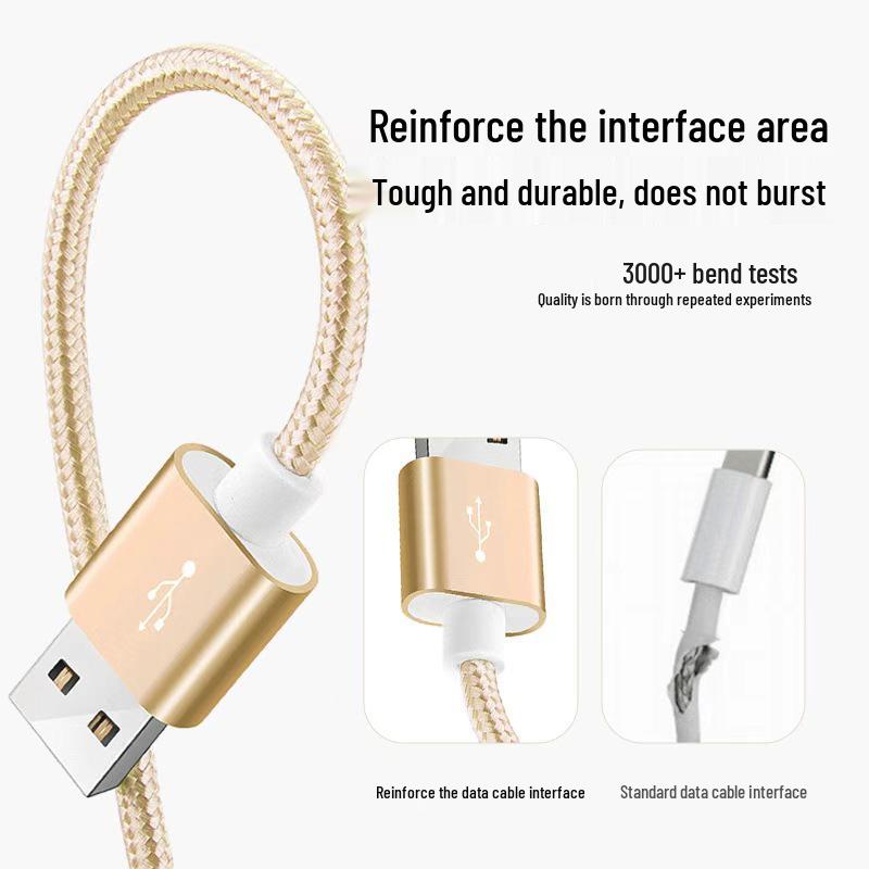 Braided Type-C Fast Charging Cable for Huawei, Xiaomi, and Apple iPhone Devices