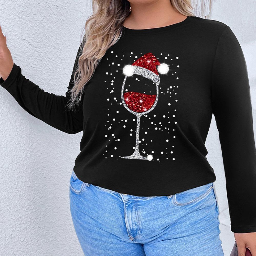 Women's Plus Size Loose Christmas T-shirt