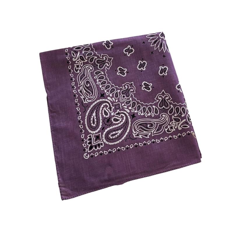 Square Cotton Cashew Flower Print Bandana Unisex Head Wrap Decorative Head Scarf For HipHop Dancing and Street Wear
